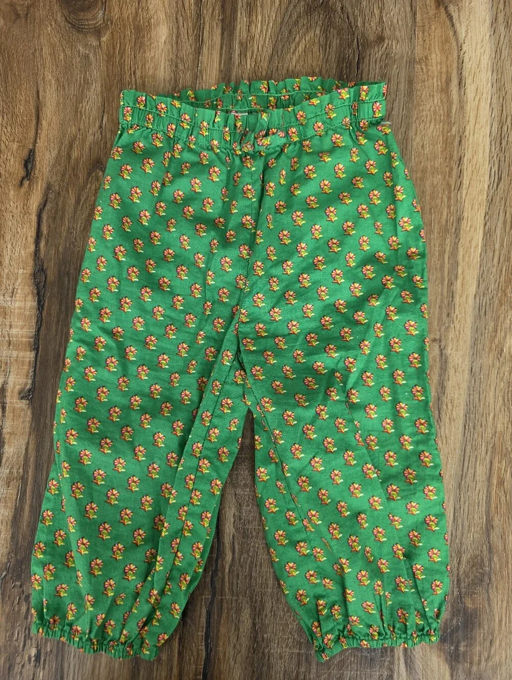 Ralph Lauren Baby Girl's Floral Smocked Cotton Top and Pant Set Size 12m